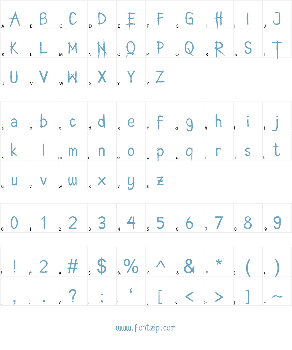 AnotherScream Font Character